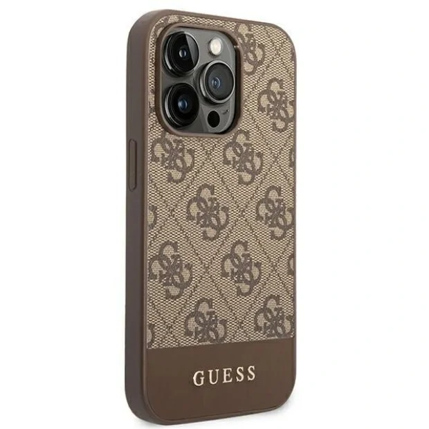 Husa Cover Guess 4G Stripe pentru iPhone 14 Pro Max Brown