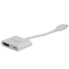 Adaptor Lightning (T) la HDMI (T) + PD lighning, 18cm, rezolutie maxima FULL HD (1920 x 1080) la 30Hz, conecteaza iPhone la TV si alimenteaza in acelasi timp, alb, &quot;SPDS-Light-HL-2in1&quot; (include TV 0.18 lei)