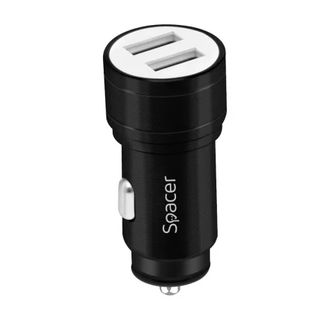 ALIMENTATOR auto SPACER Fast Charge 17W 5V/3.1A max, putere totala 17W, 2 x USB, pt. bricheta auto, black, &quot;SPCC-DUO-02&quot;