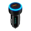 ALIMENTATOR auto SPACER Quick Charge 17W 3.1A max, putere totala 17W, LED ambiental, 1 x USB + 1 x USB Type-C, pt. bricheta auto, black, &quot;SPCC-DUOQ-01&quot;