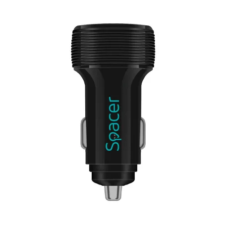 ALIMENTATOR auto SPACER Quick Charge 17W 3.1A max, putere totala 17W, LED ambiental, 1 x USB + 1 x USB Type-C, pt. bricheta auto, black, &quot;SPCC-DUOQ-01&quot;