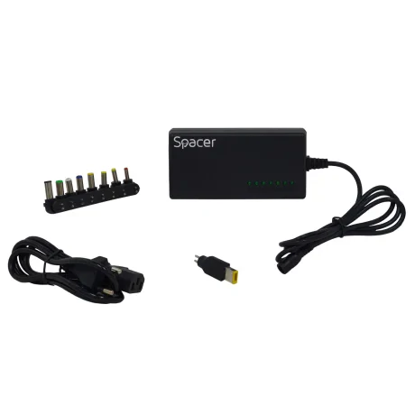 ALIMENTATOR Notebook Universal AC-DC, SPACER, 96W - compatibil cu majoritatea NB, 9 tipuri de mufe, DC12/16/18/19/20/24V, &quot;SPAL-LAP-UNIV&quot;/45506145 (include TV 0.8lei)