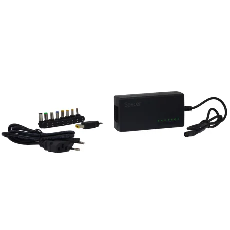 ALIMENTATOR Notebook Universal AC-DC, SPACER, 96W - compatibil cu majoritatea NB, 9 tipuri de mufe, protectie suplimentara, DC12/16/18/19/20/24V, &quot;SPNA-LAP-UNIV&quot; (include TV 0.8lei)