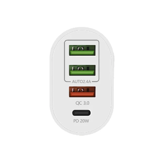 ALIMENTATOR retea SPACER Quick Charge 36W, 1 x USB Type-C 20W + 1 x USB QC 3.0, 2 X USB 2.4A &quot;SPAR-QUATROQ-01&quot;