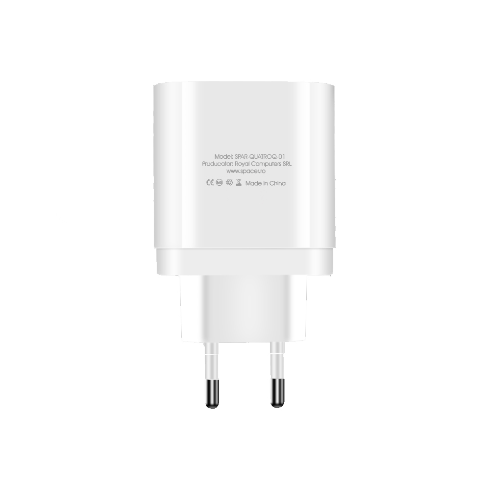 ALIMENTATOR retea SPACER Quick Charge 36W, 1 x USB Type-C 20W + 1 x USB QC 3.0, 2 X USB 2.4A "SPAR-QUATROQ-01" thumb