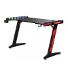 BIROU GAMING Spacer, dimensiuni 1400 x 600 x 18 mm, blat MDF invelit in fibra de carbon, suport casti, suport cana/pahar, picioare reglabile manual, RGB, telecomanda wireless &quot;SPGD-RGB-140-01&quot;