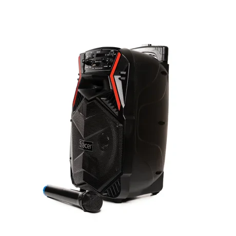 BOXA SPACER portabila bluetooth COUGAR, tip troler, RMS:  35W, 8&quot; woofer, acumulator 3.7V,1800 mAh, input : AUX audio, radio FM, guitar, USB/microSD, remote control, wireless microphone, black, &quot;SPB-H8-BT&quot; 43501597   (include TV 10lei)