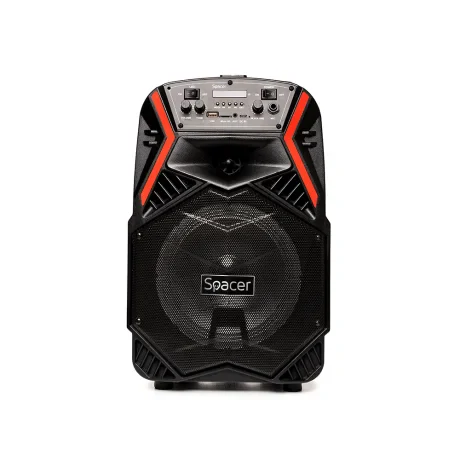 BOXA SPACER portabila bluetooth COUGAR, tip troler, RMS:  35W, 8&quot; woofer, acumulator 3.7V,1800 mAh, input : AUX audio, radio FM, guitar, USB/microSD, remote control, wireless microphone, black, &quot;SPB-H8-BT&quot; 43501597   (include TV 10lei)