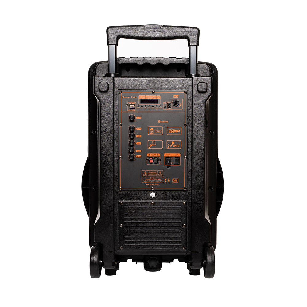 BOXA SPACER portabila bluetooth LION, tip troler, RMS: 120W, 15" woofer, acumulator 4.5A, input : AUX audio, guitar, USB/microSD, remote control, wireless microphone, black, "SPB-A25-BT"/43501939  (include TV 10 lei) thumb
