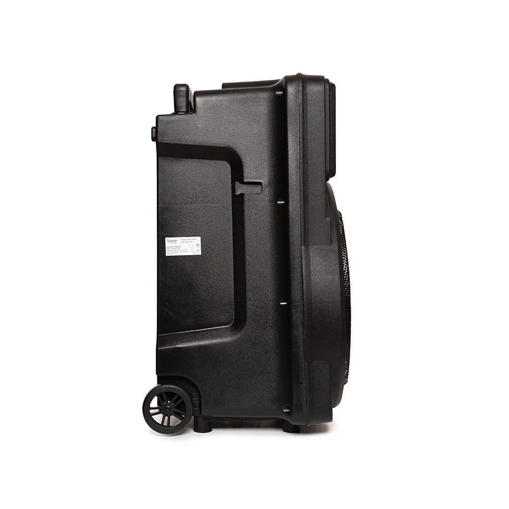 BOXA SPACER portabila bluetooth LION, tip troler, RMS: 120W, 15" woofer, acumulator 4.5A, input : AUX audio, guitar, USB/microSD, remote control, wireless microphone, black, "SPB-A25-BT"/43501939  (include TV 10 lei) thumb