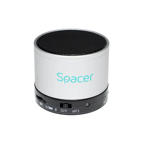 BOXA SPACER portabila bluetooth TOPPER, RMS:  3W, control volum, acumulator 520mAh, timp de functionare pana la 5 ore, distanta de functionare pana la 10m, incarcare USB, SILVER, &quot;SPB-TOPPER-SILV&quot;  (include TV 0.18lei)