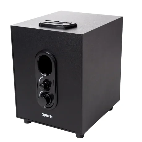 BOXE SPACER 2.1, RMS: 20W (2 x 5W + 10W), control volum, bass, subwoofer lemn MDF, 220V alimentare, USB/FM/RCA, black, &quot;SPSK-21BT-LONDON&quot; (include TV 3.5lei)