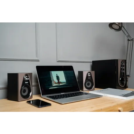 BOXE SPACER 2.1, RMS: 30W (2 x 5W + 20W), bluetooth telecomanda wireless, control volum, bass, treble, subwoofer lemn MDF, radio FM, USB stick, card SD,220V, RCA, &quot;SPSK-21BT-PARIS&quot;