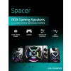 BOXE SPACER Gaming 2.1, RMS: 11W (2 x 3W + 5W), control volum, bass si inalte, subwoofer lemn MDF, 14 x LED, USB power, black, "SPB-THUNDER" (include TV 1.75lei) 43501938