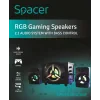 BOXE SPACER Gaming 2.1, RMS: 16W (2 x 3W + 10W), control volum, bass, subwoofer lemn MDF, 220V alimentare, 14 x LED, black, "SPB-HURRICANE"   (include TV 3.5lei)