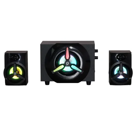 BOXE SPACER Gaming 2.1, RMS: 16W (2 x 3W + 10W), control volum, bass, subwoofer lemn MDF, 220V alimentare, 14 x LED, black, "SPB-HURRICANE"   (include TV 3.5lei)