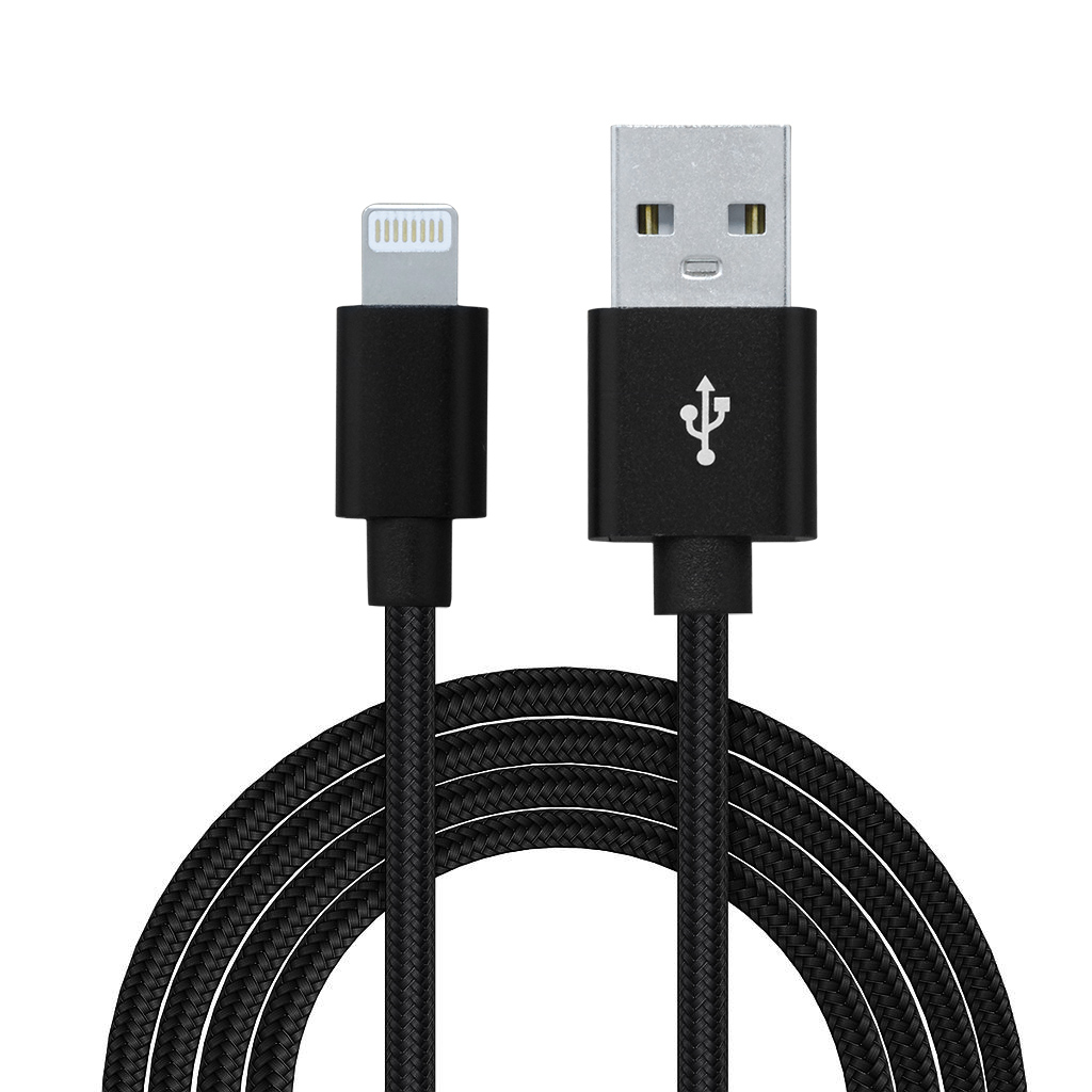 CABLU alimentare si date SPACER, pt. smartphone, USB 2.0 (T) la Lightning (T), pentru Iphone, braided,Retail pack, 1.8m, black,&nbsp; "SPDC-LIGHT-BRD-BK-1.8" thumb