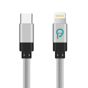 CABLU alimentare si date SPACER, pt. smartphone, USB Type-C (T) la Iphone Lightning (T), braided, retail pack, 1.8m, silver &quot;SPDC-LIGHT-TYPEC-BRD-SL-1.8&quot;