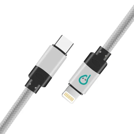 CABLU alimentare si date SPACER, pt. smartphone, USB Type-C (T) la Iphone Lightning (T), braided, retail pack, 1m, silver "SPDC-LIGHT-TYPEC-BRD-SL-1.0"