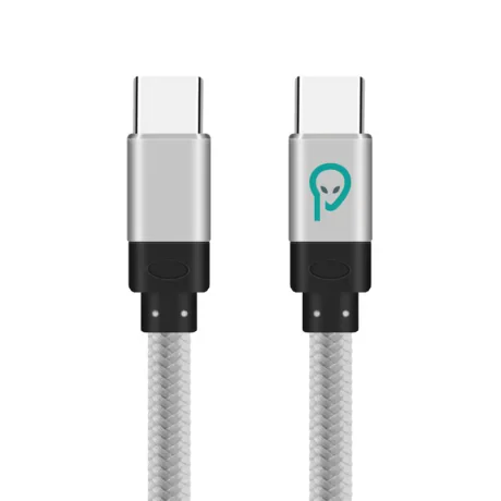 CABLU alimentare si date SPACER, pt. smartphone, USB Type-C (T) la USB Type-C(T), braided, retail pack, 1m, silver &quot;SPDC-TYPEC-TYPEC-BRD-SL-1.0&quot;