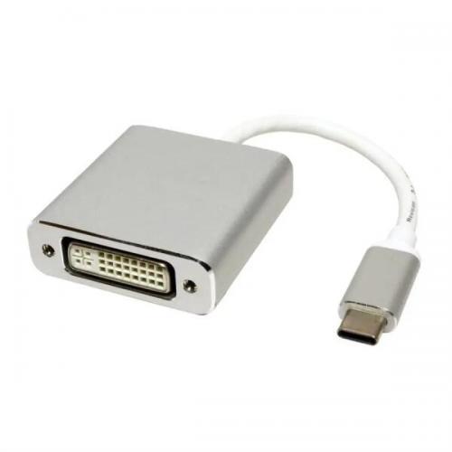 CABLU video SPACER, adaptor USB 3.1 Type-C (T) la DVI-I DL (M), 15cm, rezolutie maxima 4K UHD (3840 x 2160) la 30 Hz, silver, "SP-CM-DVIF-01" thumb