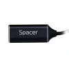CABLU video SPACER, adaptor USB 3.1 Type-C (T) la HDMI (M), 15cm, rezolutie maxima 4K UHD (3840 x 2160) la 30 Hz, Black, &quot;SP-CM-HDMIF-01&quot;