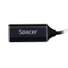 CABLU video SPACER, adaptor USB 3.1 Type-C (T) la HDMI (M), 15cm, rezolutie maxima 4K UHD (3840 x 2160) la 30 Hz, Black, &quot;SP-CM-HDMIF-01&quot; (include TV 0.18lei)