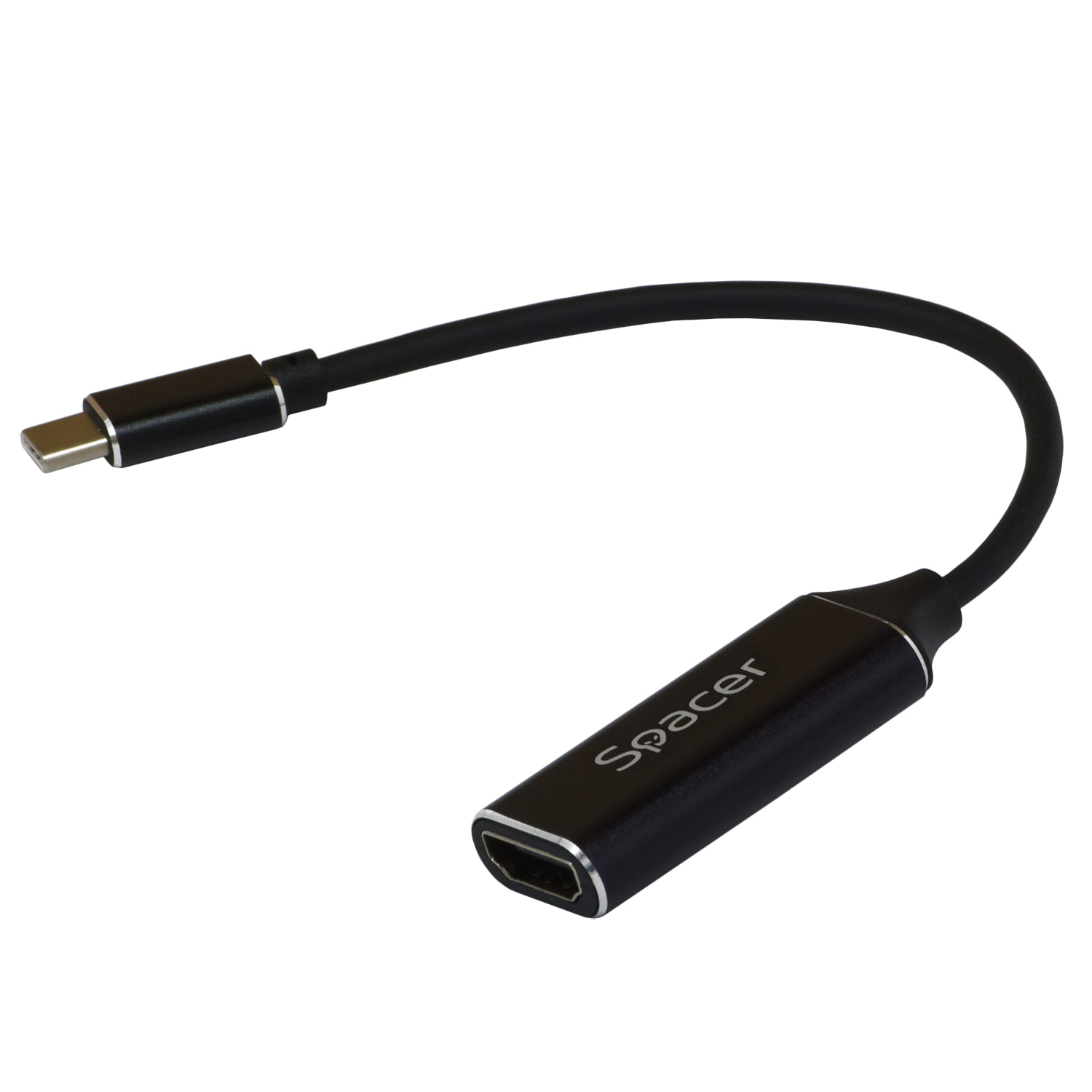 CABLU video SPACER, adaptor USB 3.1 Type-C (T) la HDMI (M), 15cm, rezolutie maxima 4K UHD (3840 x 2160) la 30 Hz, Black, "SP-CM-HDMIF-01" (include TV 0.18lei) thumb