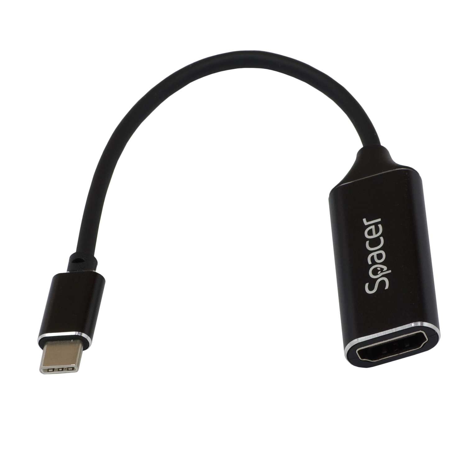 CABLU video SPACER, adaptor USB 3.1 Type-C (T) la HDMI (M), 15cm, rezolutie maxima 4K UHD (3840 x 2160) la 30 Hz, Black, "SP-CM-HDMIF-01" thumb