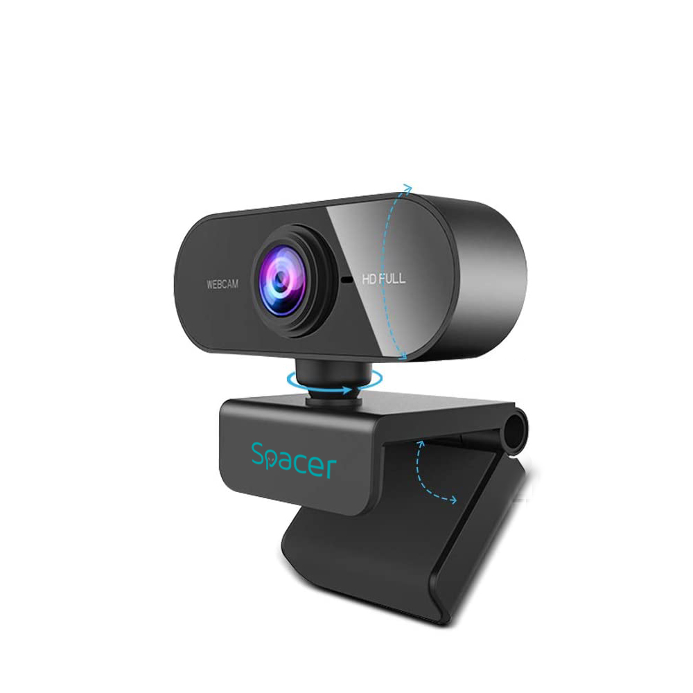 CAMERA WEB SPACER senzor 1080p Full-HD cu auto focus si rezolutie video 1920x1080, black "SPW-CAM-01" thumb