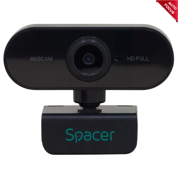 CAMERA WEB SPACER senzor 1080p Full-HD cu auto focus si rezolutie video 1920x1080, black &quot;SPW-CAM-01&quot;