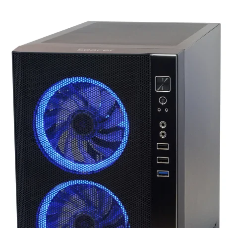 CARCASA  SPACER - gaming, Middle Tower, ATX, "RAINBOW", fara sursa, sticla securizata, 4 x fan, USB 2.0 x 2, USB 3.0 x 1, mesh, fan controller (inclusiv RGB), telecomanda, "SPCS-GC-RAINBOW"