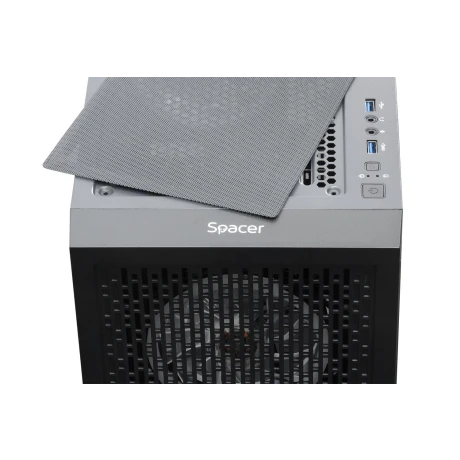 CARCASA  SPACER - gaming, Middle Tower, ATX, &quot;SHIELD&quot;, fara sursa, sticla securizata, 4 x fan, HUB, telecomanda, USB 3.0 x 2, Jack 3.5mm x 2 ,&quot;SP-GC-SHIELD&quot;