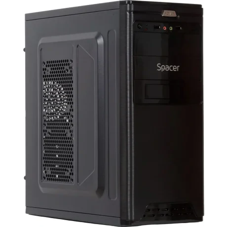 CARCASA SPACER Middle-Tower ATX, sursa SPS-ATX-500-V12, Pirate, (ventilator 12cm), HD audio, Front USB2.0+Audio, (Black), &quot;SPC-PIRATE&quot;