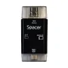 CARD READER extern SPACER, 3 in 1, interfata USB 2.0, USB Type C, Micro-USB, citeste/scrie: SD, micro SD; adaptor USB Type C la USB sau Micro-USB; plastic, negru, &quot;SPCR-309&quot;  (include TV 0.18 lei)