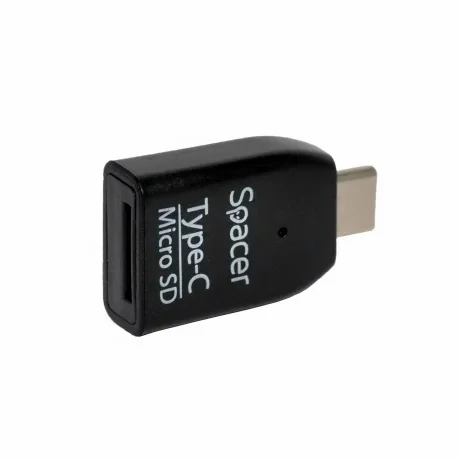 CARD READER extern SPACER, interfata USB Type C, citeste/scrie: micro SD; plastic, negru, &quot;SPCR-307&quot; (include TV 0.03 lei)