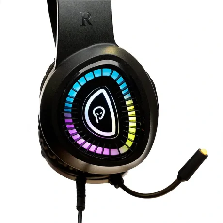 CASTI gaming Spacer RGB, cu fir, standard, utilizare gaming, microfon pe brat, conectare prin USB &amp;amp; Jack 3.5 mm x 2, iluminare RGB, negru, "SPGH-PHANTOM", (include TV 0.8lei)