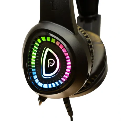 CASTI gaming Spacer RGB, cu fir, standard, utilizare gaming, microfon pe brat, conectare prin USB &amp;amp; Jack 3.5 mm x 2, iluminare RGB, negru, "SPGH-PHANTOM", (include TV 0.8lei)
