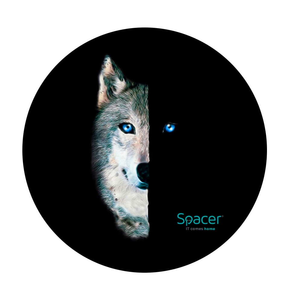 Covor pentru scaun gaming SPACER, protectie parchet, cauciuc si material textil, 1200 x 3mm, rotund, WOLF "SPFP-WOLF-120" thumb