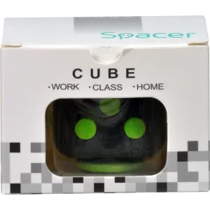 CUB ANTISTRES SPACER, FIDGET, black cu butoane green, &quot;SP-CUBE-FGET&quot;