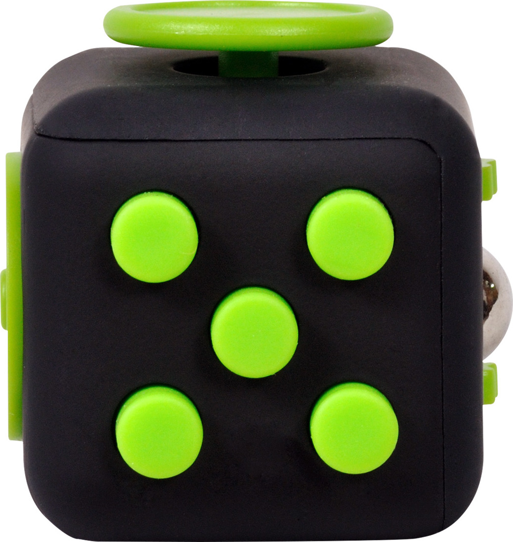 CUB ANTISTRES SPACER, FIDGET, black cu butoane green, "SP-CUBE-FGET" thumb