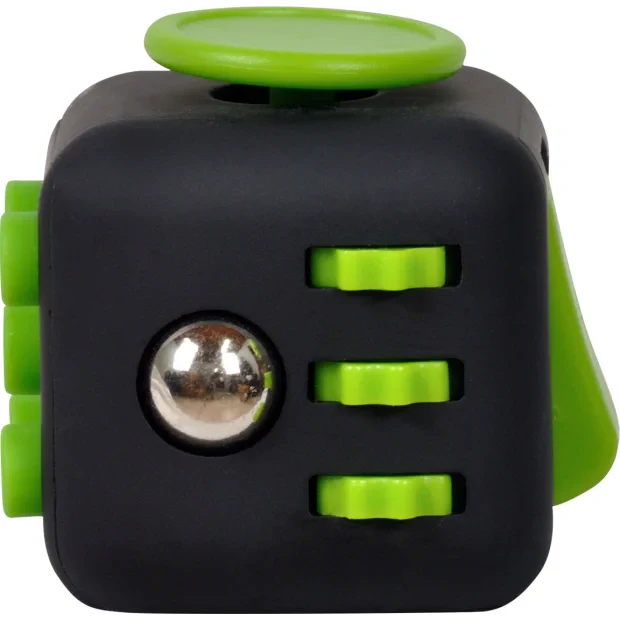 CUB ANTISTRES SPACER, FIDGET, black cu butoane green, &quot;SP-CUBE-FGET&quot;