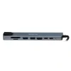 DOCKING Station Spacer universal 8 in 1, conectare Type-C, USB 3.0 x 2|USB Type C x 1|PD 87W x 1|HDMI x 1 4K (30Hz)|RJ-45 (1000MHz/s)| SD Cardx1| TF (MicroSD)x1, Gri, Aluminiu, &quot;SPDS-TypeC-CHUPSG-8in1&quot;