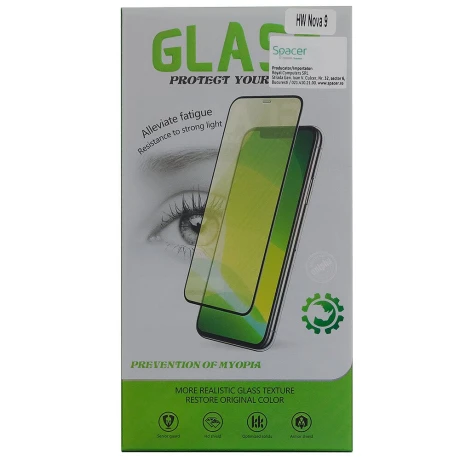 FOLIE STICLA  Spacer pentru Huawei Nova 9, grosime 0.3mm, acoperire totala ecran, strat special anti-ulei si anti-amprenta, Tempered Glass, sticla 9D, duritate 9H &quot;SPPG-HU-N9-TG&quot;