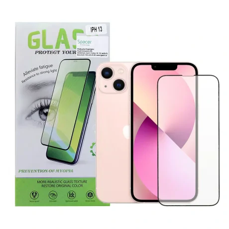FOLIE STICLA  Spacer pentru Iphone 13 si 13 Pro, grosime 0.3mm, acoperire totala ecran, strat special anti-ulei si anti-amprenta, Tempered Glass, sticla 9D, duritate 9H "SPPG-AP-IP13-TG"