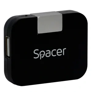 HUB extern SPACER, porturi USB: USB 2.0 x 4, conectare prin USB 2.0, cablu 1m, negru, &quot;SPH-316&quot;