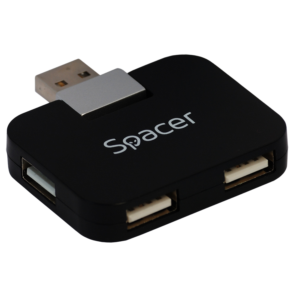 HUB extern SPACER, porturi USB: USB 2.0 x 4, conectare prin USB 2.0, cablu 1m, negru, "SPH-316" thumb