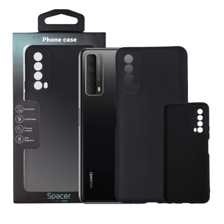 HUSA SMARTPHONE Spacer pentru Huawei P Smart(2021), grosime 2mm, material flexibil silicon + interior cu microfibra, negru &quot;SPPC-HU-P-S-SLK&quot;