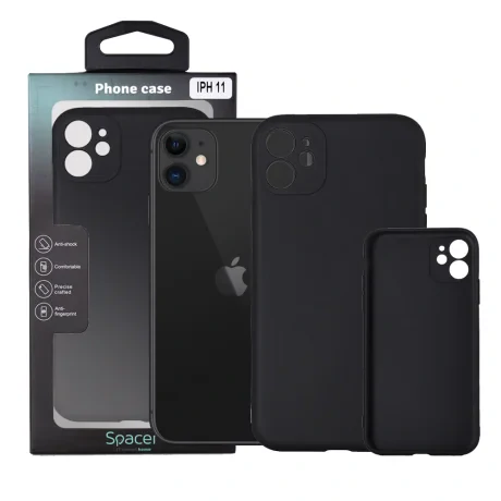 HUSA SMARTPHONE Spacer pentru Iphone 11, grosime 1.5mm, material flexibil TPU, negru &quot;SPPC-AP-IP11-TPU&quot;