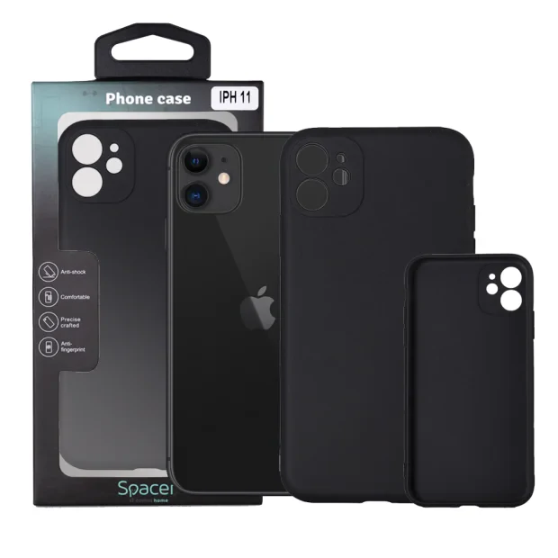 HUSA SMARTPHONE Spacer pentru Iphone 11, grosime 1.5mm, material flexibil TPU, negru &quot;SPPC-AP-IP11-TPU&quot;